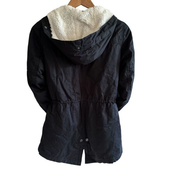 Tally Weijl ~ outerwear collection ~ black overcoat with plush lining ~ size 34 - Picture 2 of 14